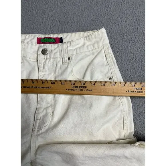 Empyre Tori Cargo Jeans 2 High Rise Baggy Wide Leg Y2K White Denim Pants XS - Picture 15 of 16